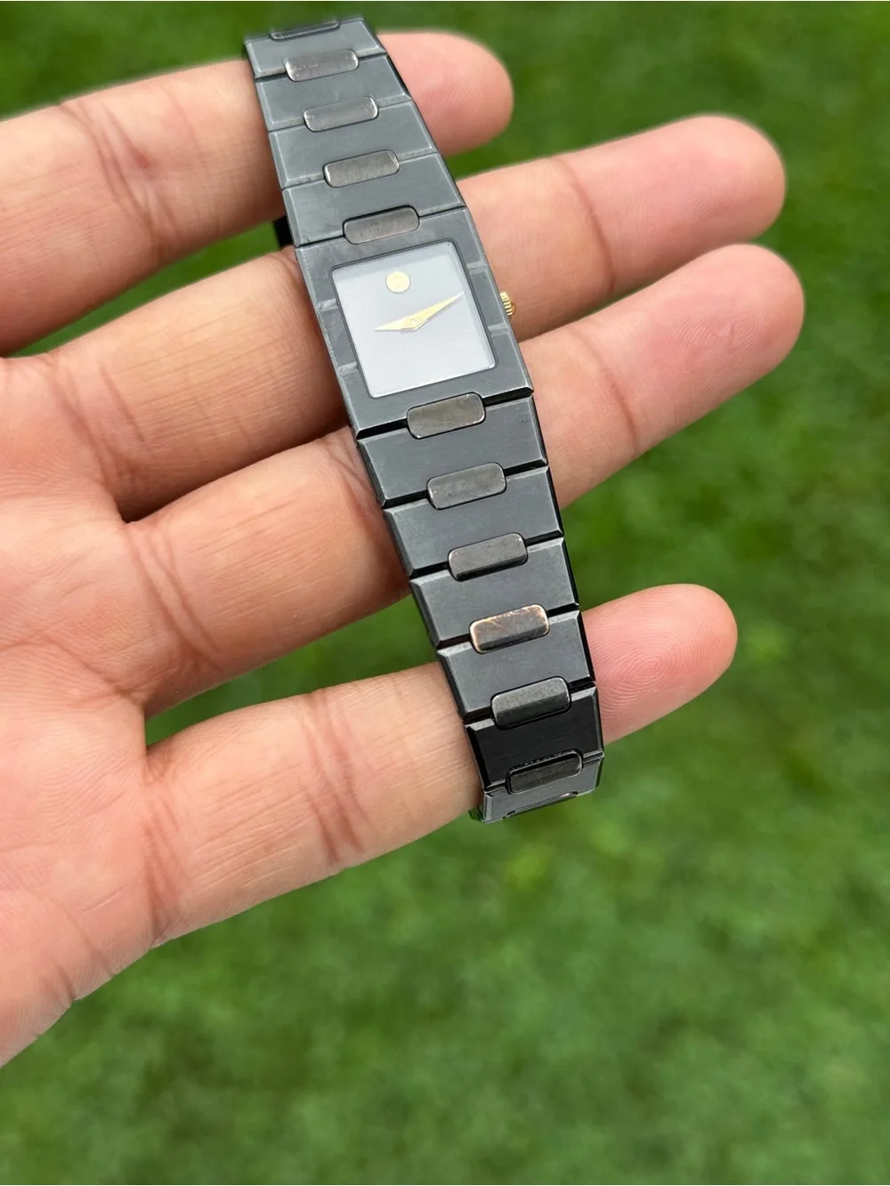 Movado Women's museum Square vintage met black swiss quarts  Watch